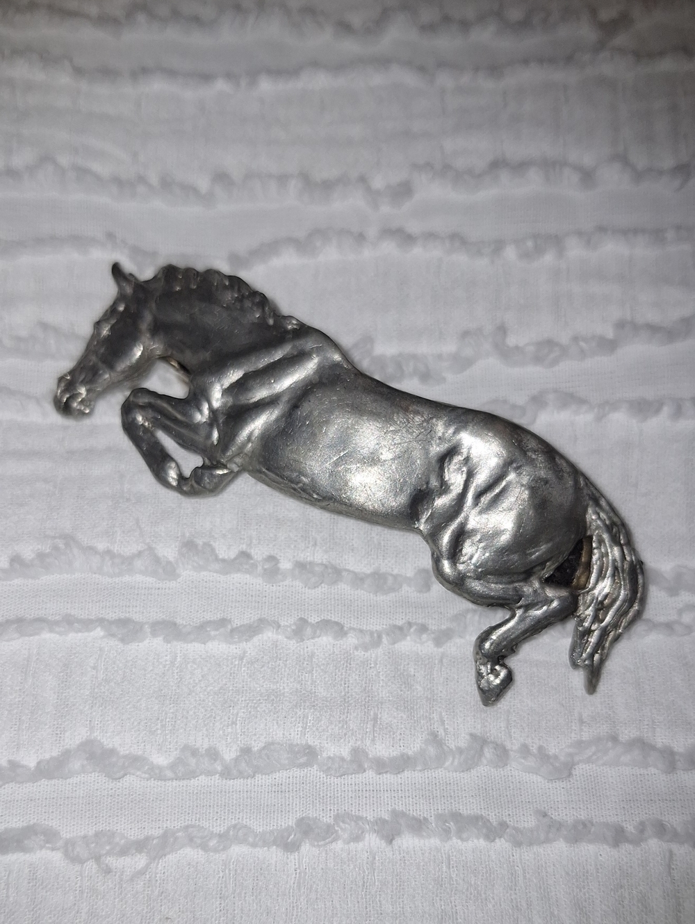 Hunter Jumper Horse Silver Barette/Clip for Hair or Scarf - Made In France